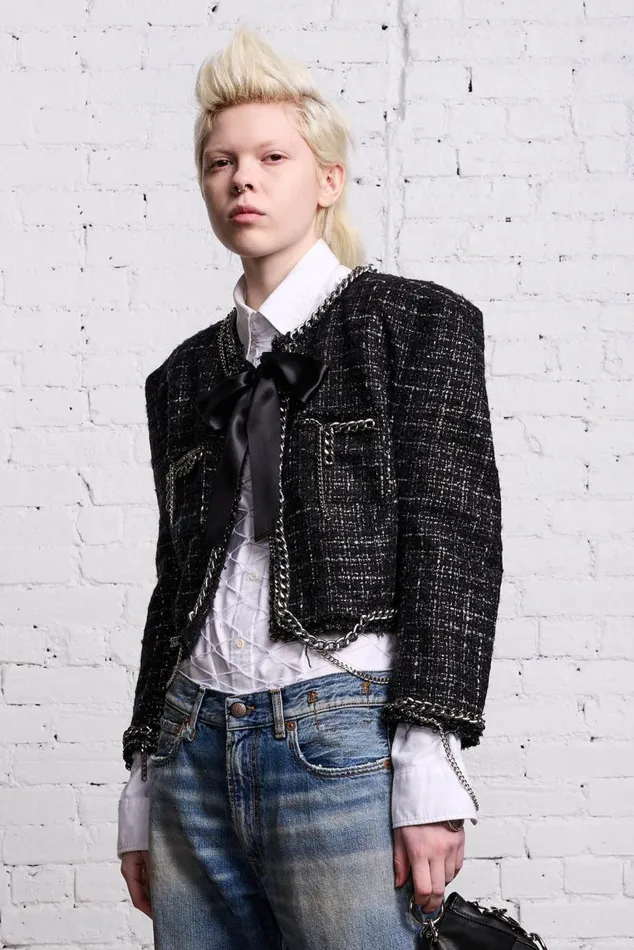 SQUARE SHOULDER JACKET 8211 BLACK TWEED Women R13 Jackets and Coats