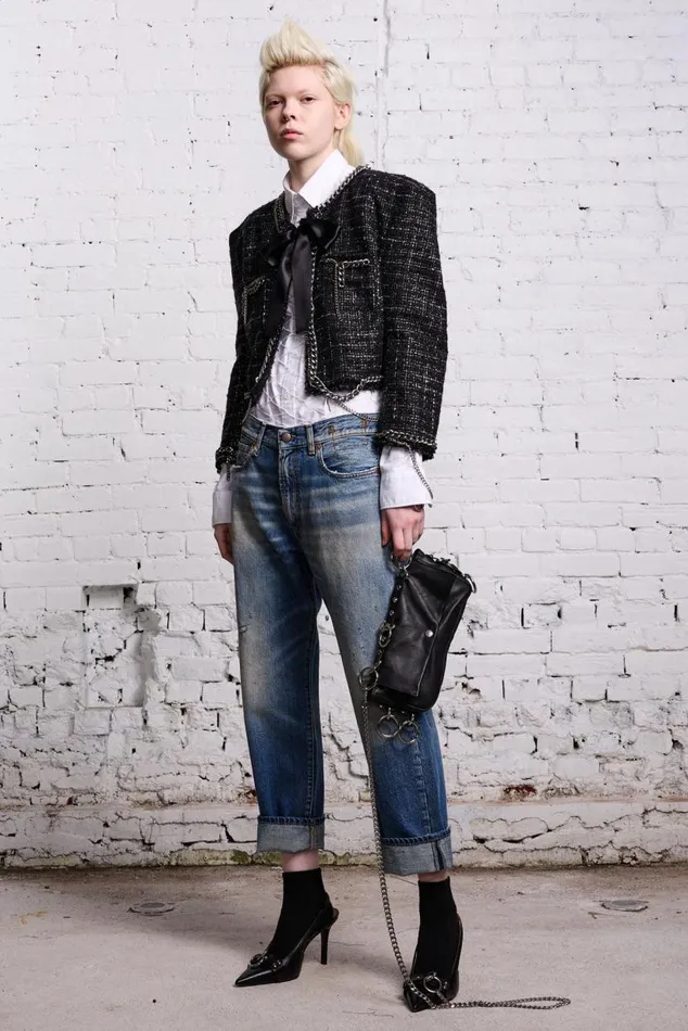 SQUARE SHOULDER JACKET 8211 BLACK TWEED Women R13 Jackets and Coats