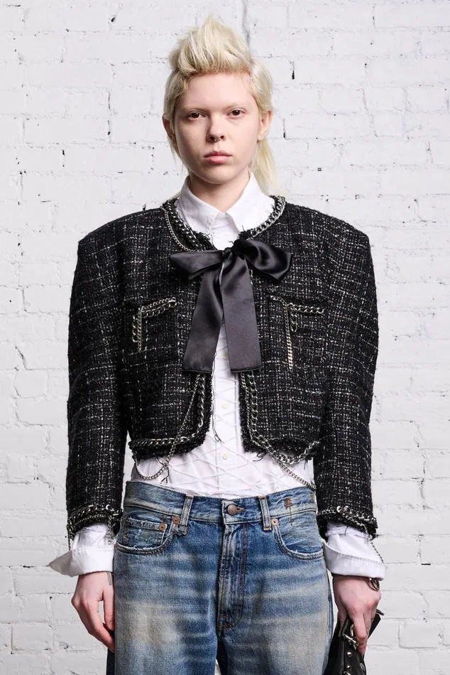 SQUARE SHOULDER JACKET 8211 BLACK TWEED Women R13 Jackets and Coats