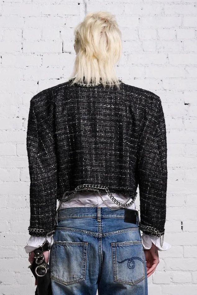 SQUARE SHOULDER JACKET 8211 BLACK TWEED Women R13 Jackets and Coats