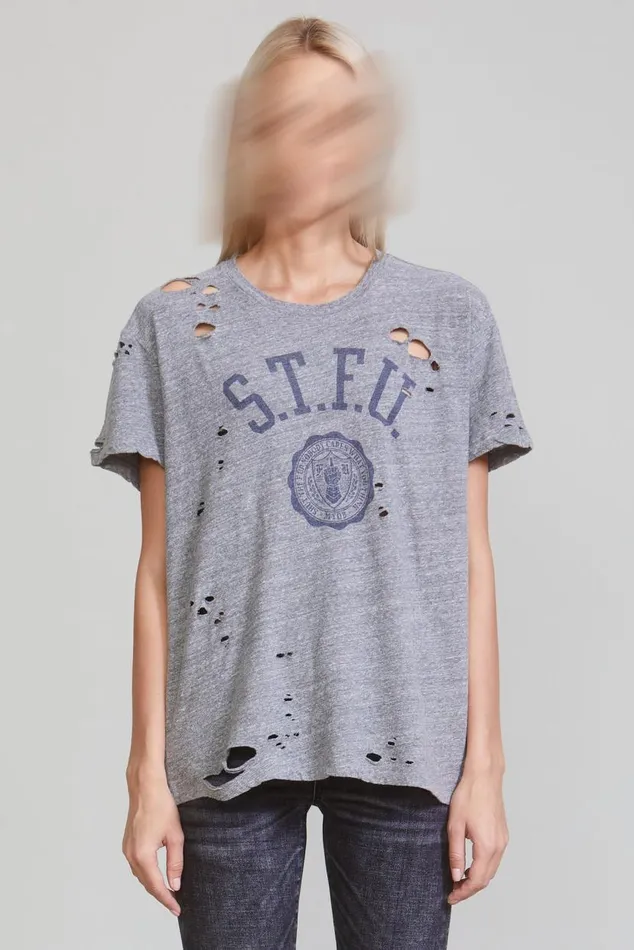 STFU BOY T 8211 HEATHER GREY Women R13 TShirts