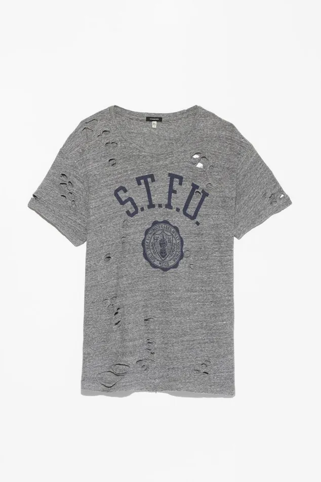 STFU BOY T 8211 HEATHER GREY Women R13 TShirts