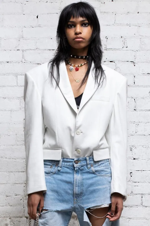 Strong Shoulder Notch Lapel Blazer Official Site Women R13 Jackets and Coats