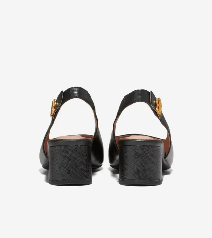 The GoTo Slingback Pump 45MM Black Leather Women Cole Haan Heels and Pumps