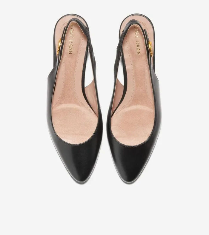 The GoTo Slingback Pump 45MM Black Leather Women Cole Haan Heels and Pumps