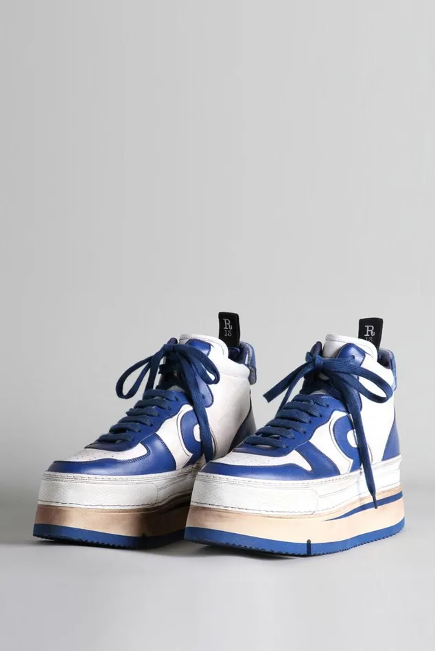 The Riot Leather High Top 8211 Blue And White Official Site Women R13 Shoes