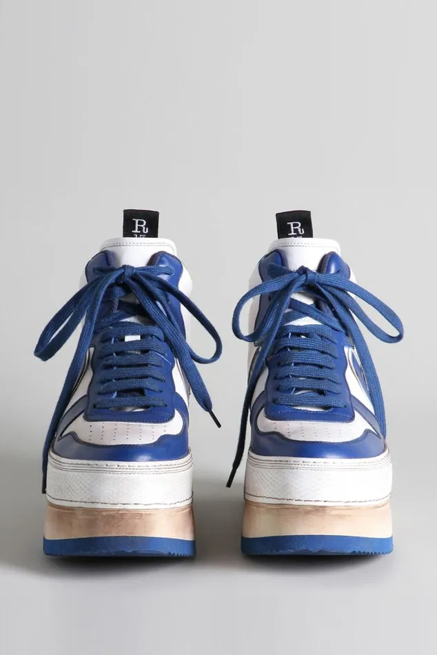 The Riot Leather High Top 8211 Blue And White Official Site Women R13 Shoes