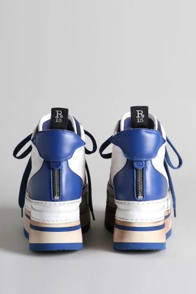 The Riot Leather High Top 8211 Blue And White Official Site Women R13 Shoes