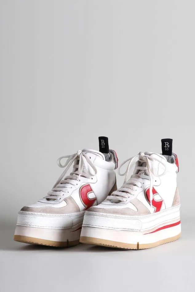The Riot Leather High Top 8211 Red And White Official Site Women R13 Shoes