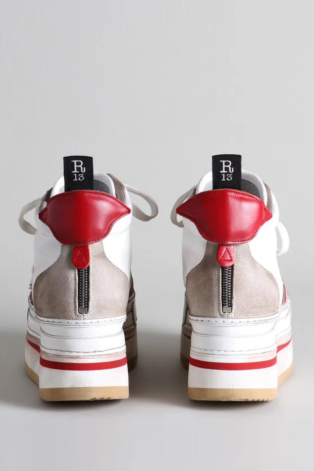 The Riot Leather High Top 8211 Red And White Official Site Women R13 Shoes