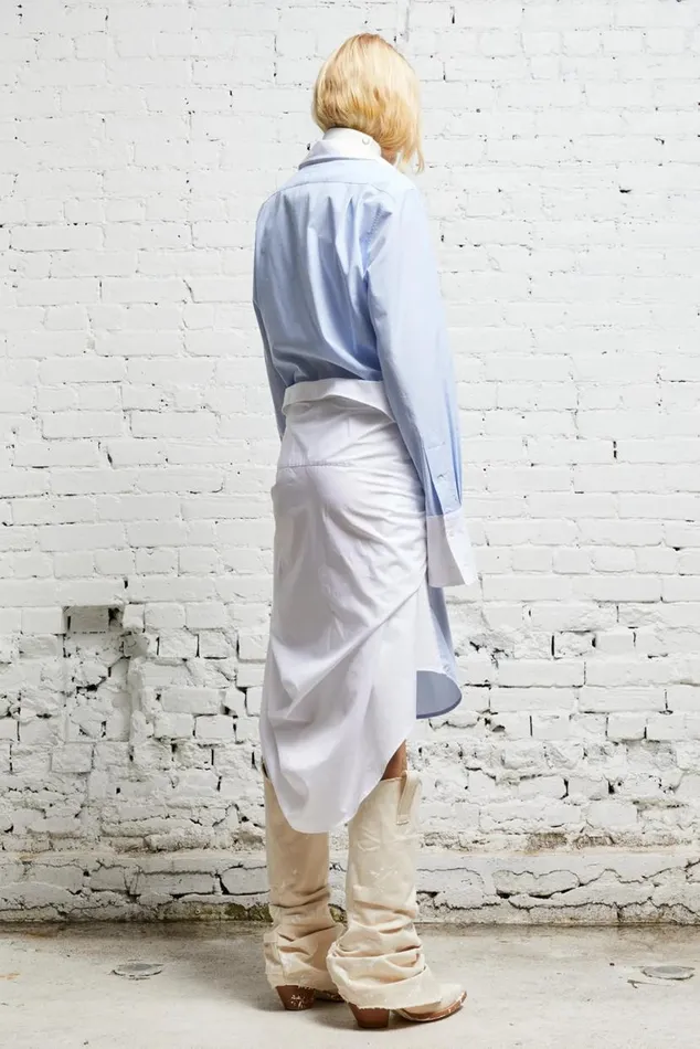 TIE SHIRTDRESS 8211 BLUE AND WHITE Women R13 Dresses and Skirts