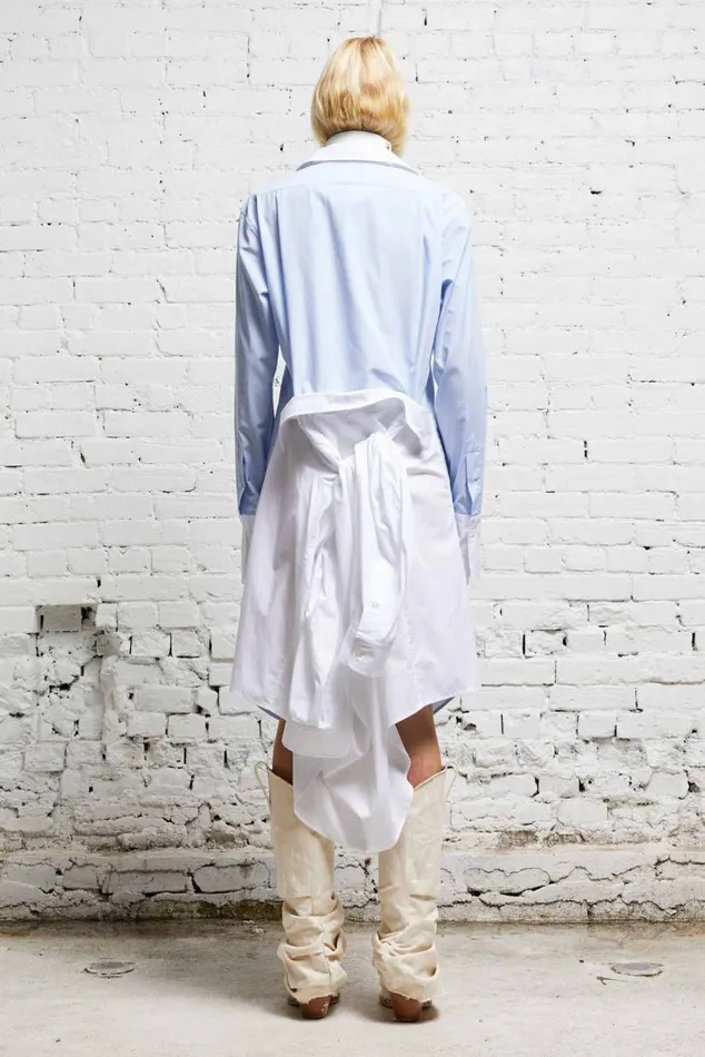 TIE SHIRTDRESS 8211 BLUE AND WHITE Women R13 Dresses and Skirts