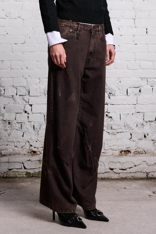 TINA ARTICULATED JEAN 8211 RUSSEL ACID BLACK Women R13 Denim