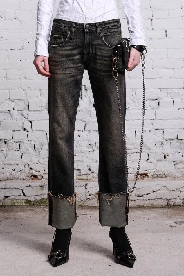 TOBI BOY JEAN 8211 ABBEY BLACK Women R13 Denim