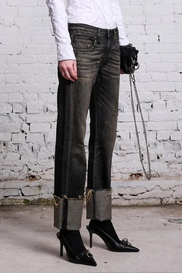 TOBI BOY JEAN 8211 ABBEY BLACK Women R13 Denim