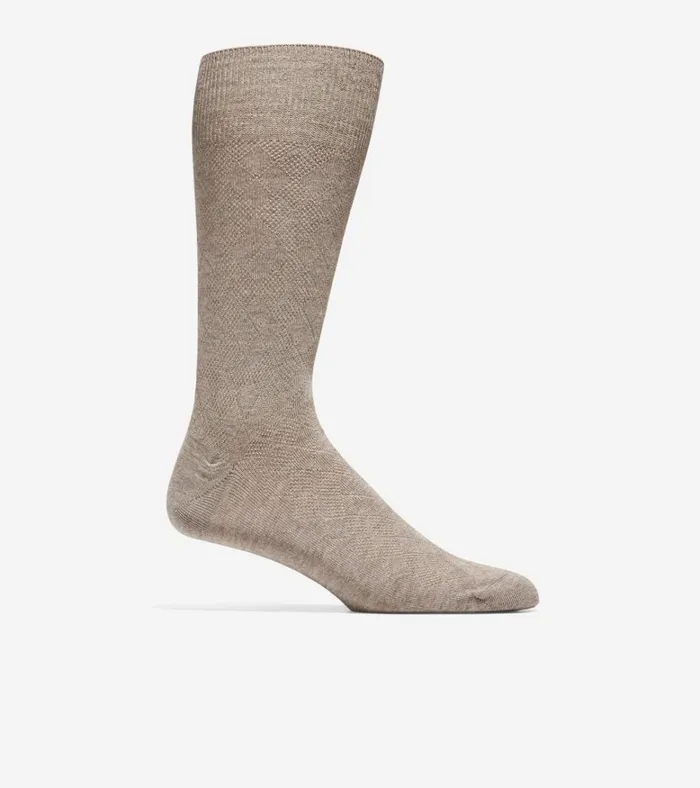 Tonal Argyle Crew Socks Brown Heather Men Cole Haan Socks