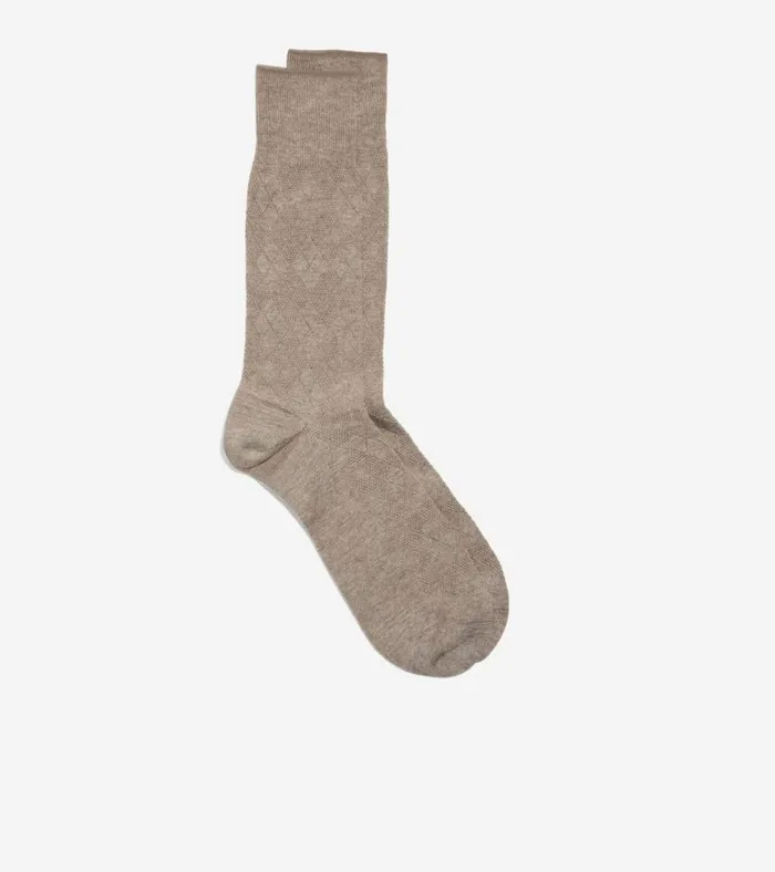 Tonal Argyle Crew Socks Brown Heather Men Cole Haan Socks