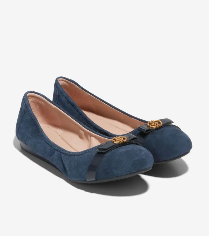 Tova Bow Ballet Flats Navy Blazer Women Cole Haan Flats and SlipOns