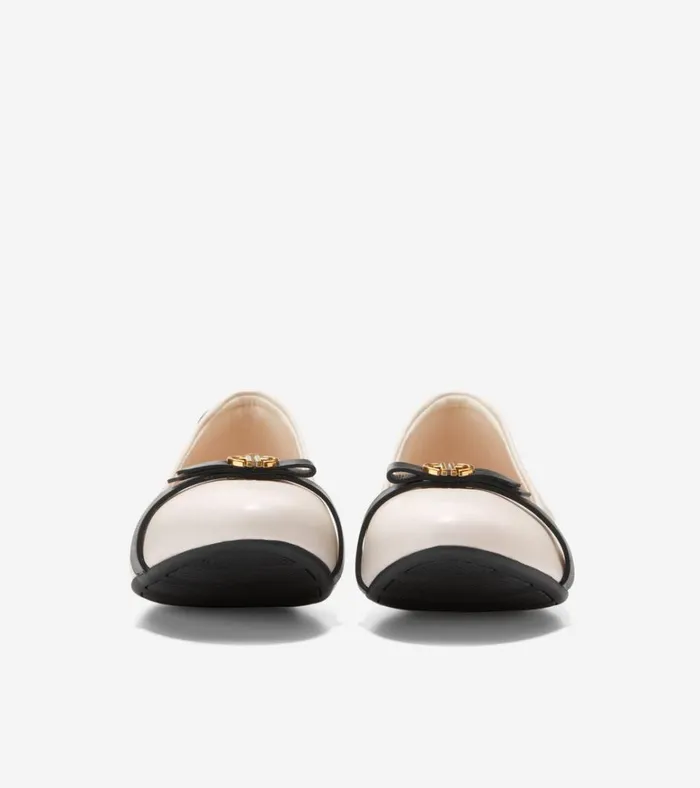 Tova Bow Ballet Ivoryblack Women Cole Haan Flats and SlipOns Tova Bow Ballet Ivoryblack Women Cole Haan Flats and SlipOns