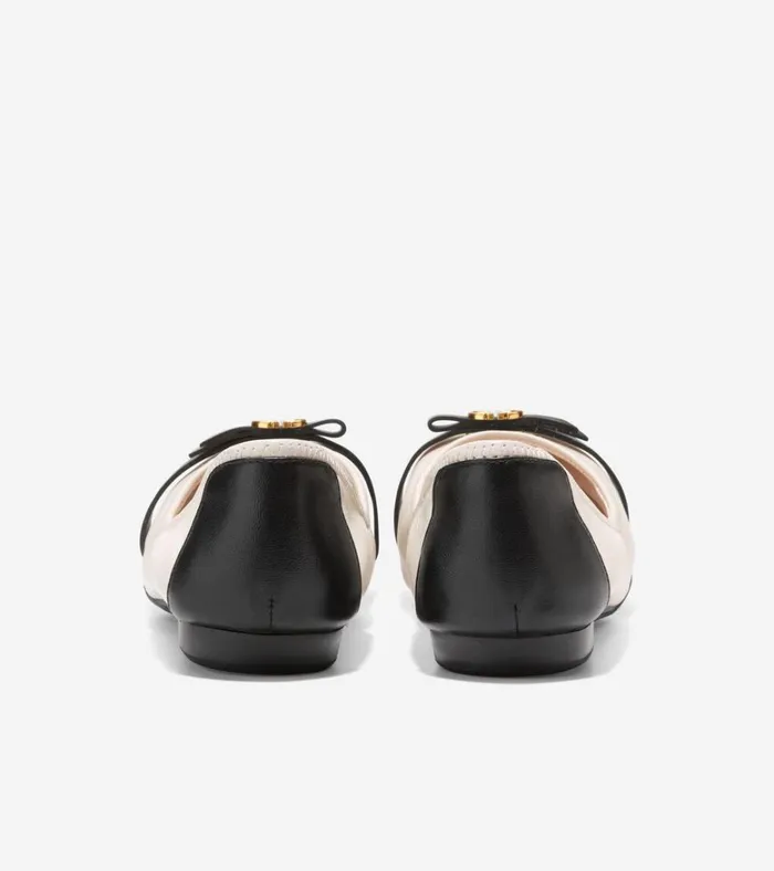 Tova Bow Ballet Ivoryblack Women Cole Haan Flats and SlipOns Tova Bow Ballet Ivoryblack Women Cole Haan Flats and SlipOns