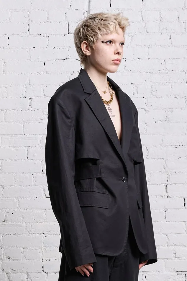 TRENCH VENT BLAZER 8211 BLACK Women R13 Jackets and Coats