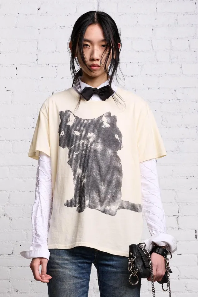 TRIPLE CAT BOY T 8211 ECRU Women R13 TShirts