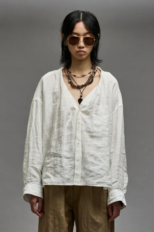TWISTED NECK SHIRT 8211 WHITE Women R13 Tops