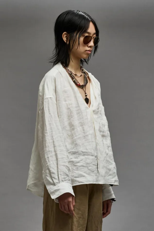 TWISTED NECK SHIRT 8211 WHITE Women R13 Tops