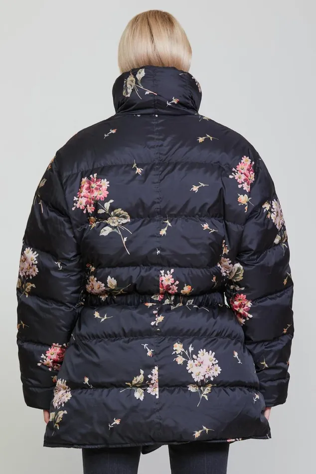 UPSIDEDOWN COAT 8211 FLORAL ON BLACK Women R13 Jackets and Coats