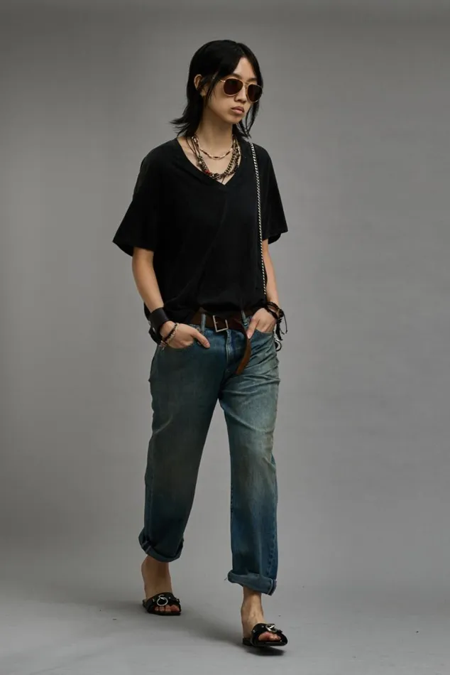 VNECK RELAXED T 8211 BLACK Women R13 TShirts