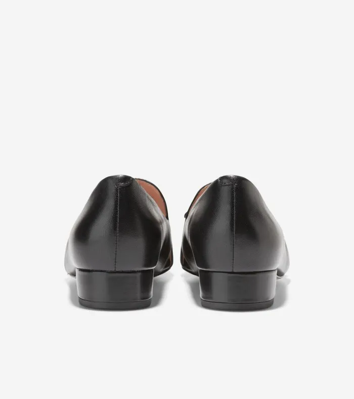 Viola Skimmer Flat Black Leather Women Cole Haan Flats and SlipOns