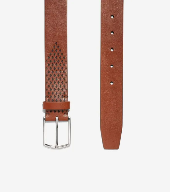 Washington Perforated 35mm Belt British Tan Men Cole Haan Belts