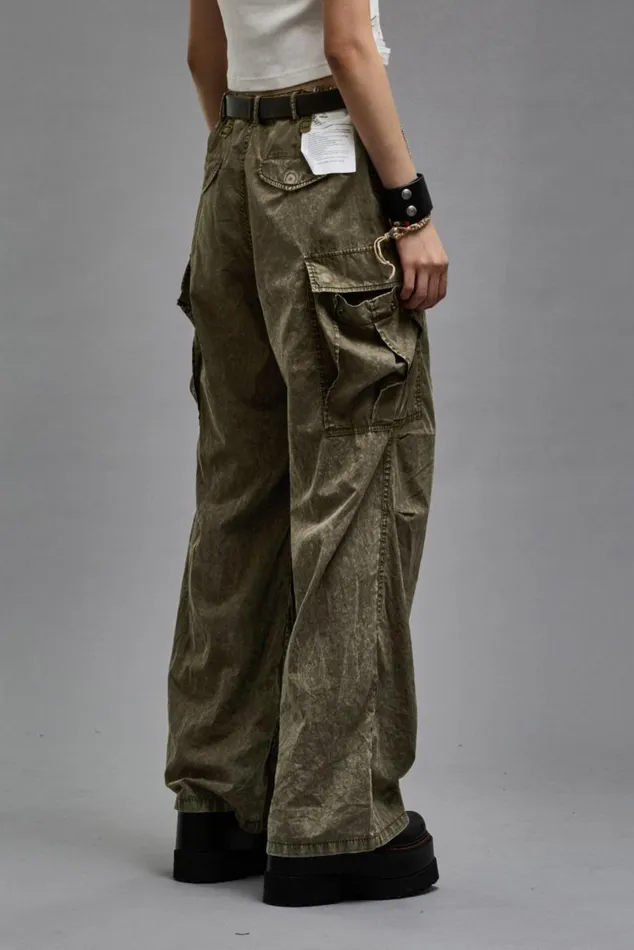 WIDE LEG CARGO 8211 OLIVE GARMENT DYE Women R13 Pants and Shorts