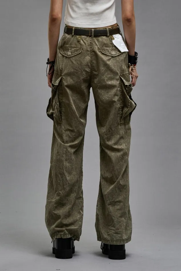 WIDE LEG CARGO 8211 OLIVE GARMENT DYE Women R13 Pants and Shorts