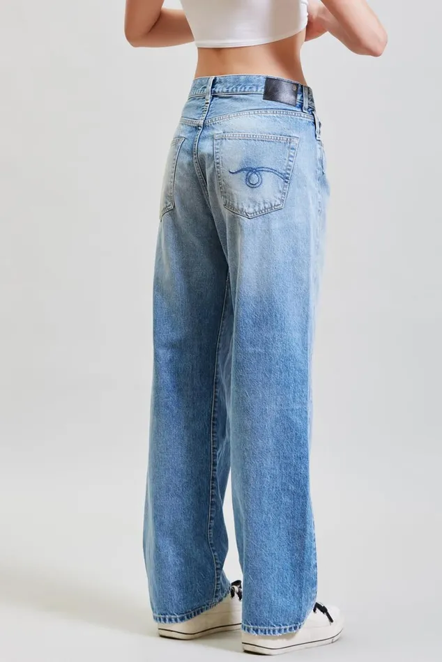 WIDE LEG CROSS OVER JEAN 8211 IRVING BLUE Women R13 Denim WIDE LEG CROSS OVER JEAN 8211 IRVING BLUE Women R13 Denim