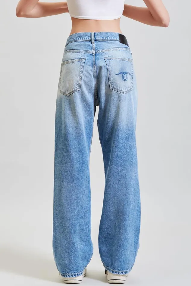 WIDE LEG CROSS OVER JEAN 8211 IRVING BLUE Women R13 Denim WIDE LEG CROSS OVER JEAN 8211 IRVING BLUE Women R13 Denim