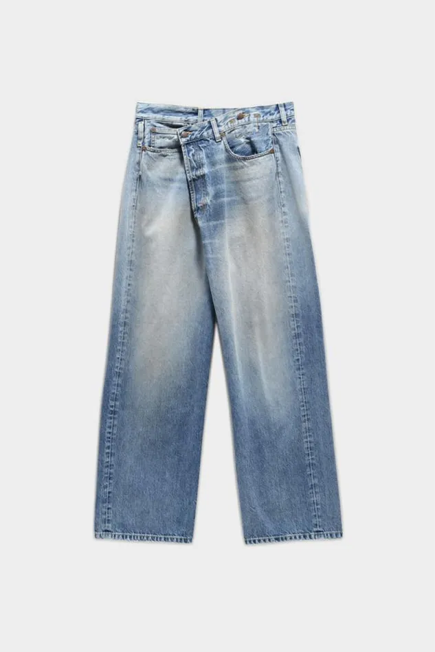 WIDE LEG CROSS OVER JEAN 8211 IRVING BLUE Women R13 Denim WIDE LEG CROSS OVER JEAN 8211 IRVING BLUE Women R13 Denim