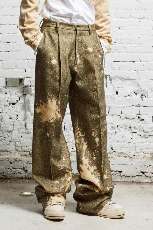 WIDE LEG TROUSER 8211 TWEED PAINT SPLATTER Women R13 Pants and Shorts