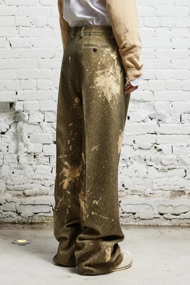 WIDE LEG TROUSER 8211 TWEED PAINT SPLATTER Women R13 Pants and Shorts