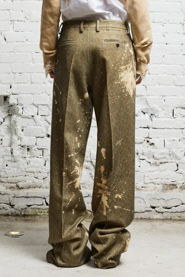 WIDE LEG TROUSER 8211 TWEED PAINT SPLATTER Women R13 Pants and Shorts