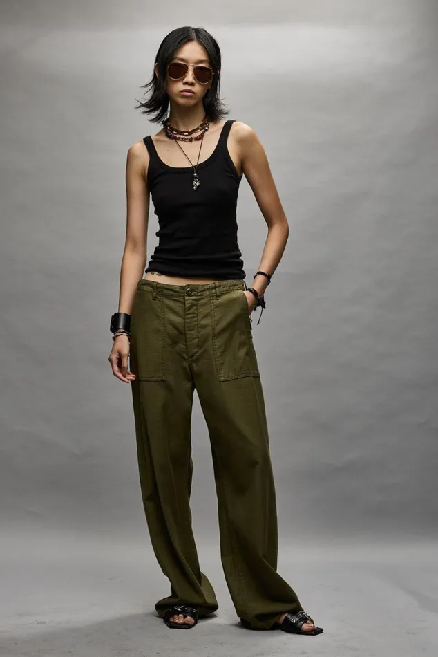 Wide Leg Utility Pant 8211 Olive Women R13 Pants and Shorts