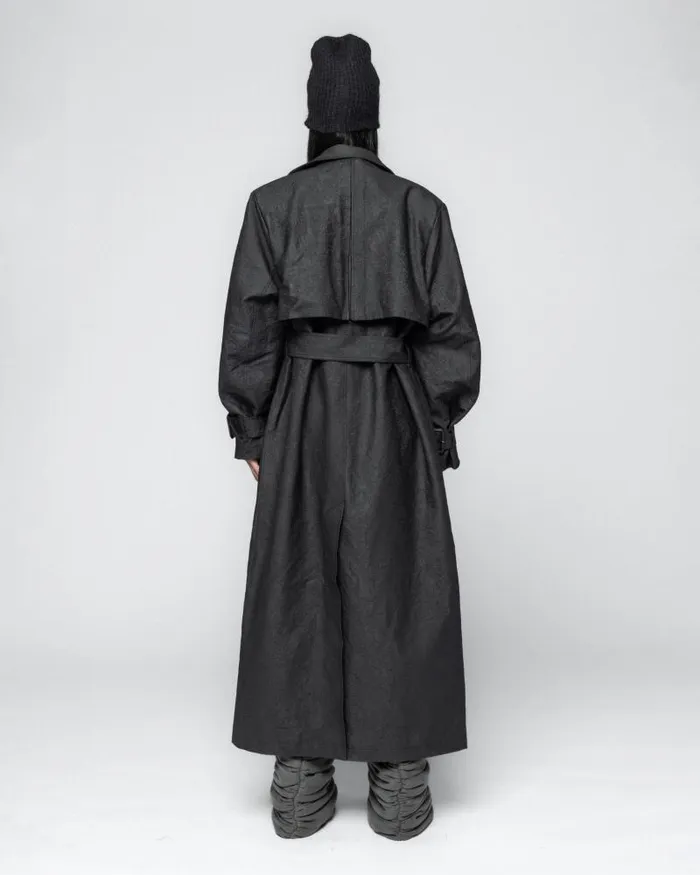 Women Coats And Jackets Han Kjbenhavn Heavy Jacquard Trenchcoat 8211 Anthracite Black