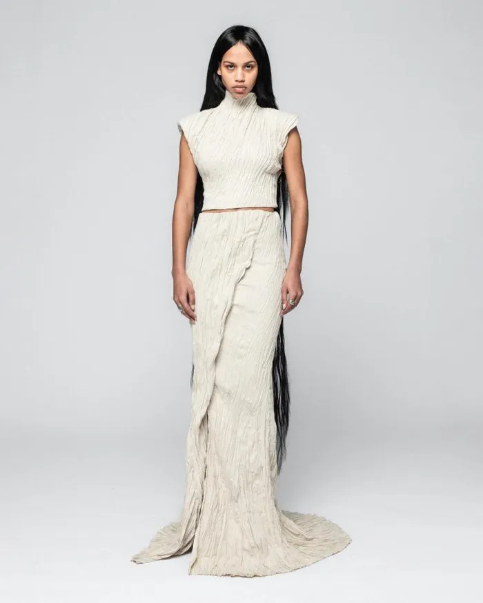 Women Dresses And Skirts Han Kjbenhavn Crinkle Maxi Skirt 8211 White Grey