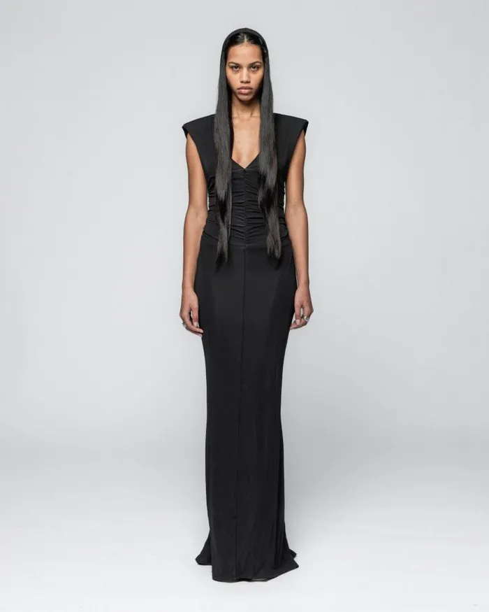 Women Dresses And Skirts Han Kjbenhavn Heavy Crepe Jersey Hooded Dress 8211 Anthracite Black Women Dresses And Skirts Han Kjbenhavn Heavy Crepe Jersey Hooded Dress 8211 Anthracite Black