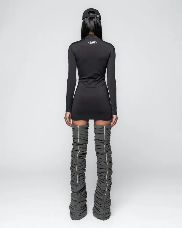 Women Dresses And Skirts Han Kjbenhavn Printed Longsleeve Dress 8211 Anthracite Black