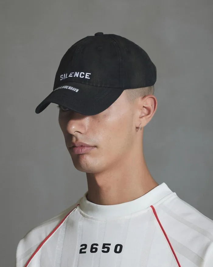 WomenMen Hats And Caps Han Kjbenhavn Silence Logo Baseball Cap 8211 Anthracite Black