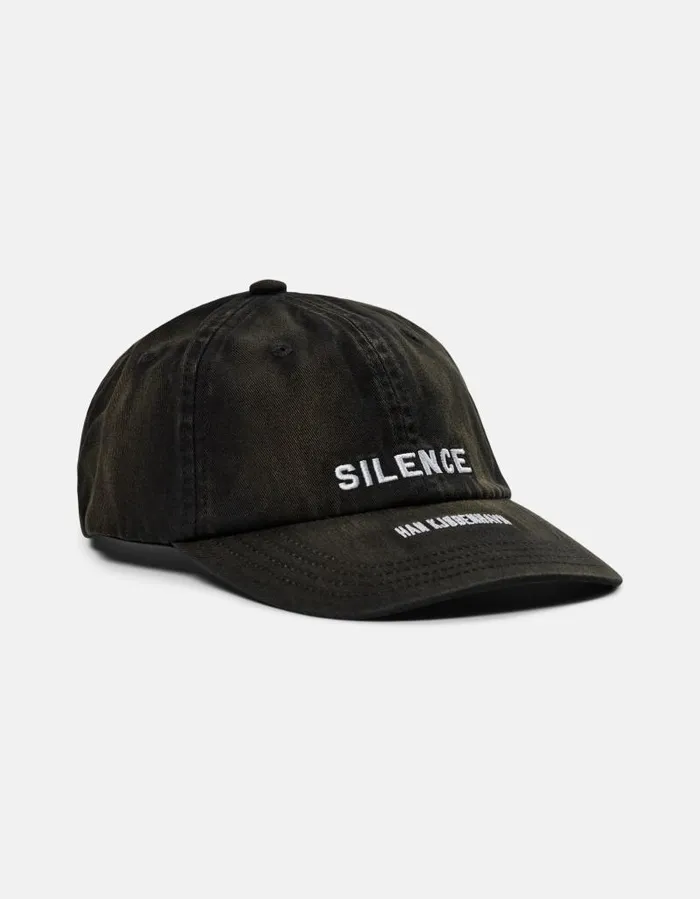 WomenMen Hats And Caps Han Kjbenhavn Silence Logo Baseball Cap 8211 Anthracite Black