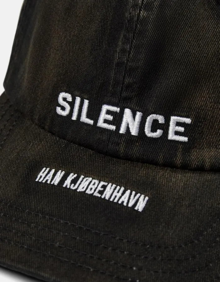 WomenMen Hats And Caps Han Kjbenhavn Silence Logo Baseball Cap 8211 Anthracite Black