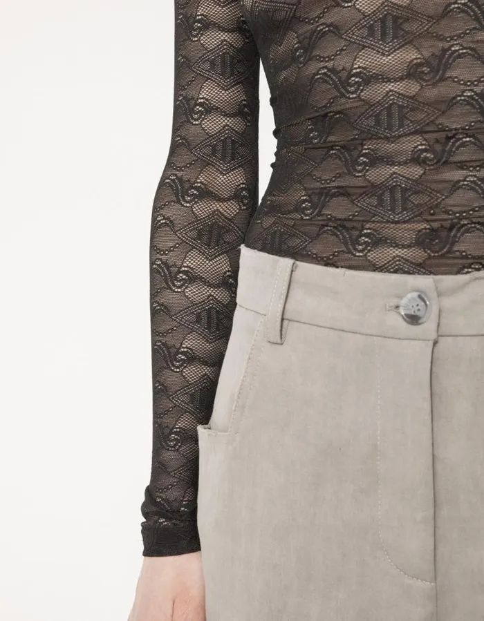 Women Tops Han Kjbenhavn Lace Monogram Long Sleeve 8211 Black