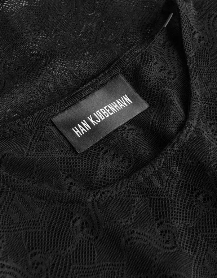 Women Tops Han Kjbenhavn Lace Monogram Long Sleeve 8211 Black